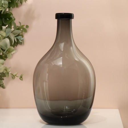Vase for flowers bottle "Surmna" from transparent gray glass 29 x 16 x 16 cm-4