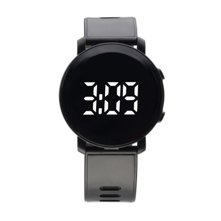 Men's washing watches, silicone strap, black-2