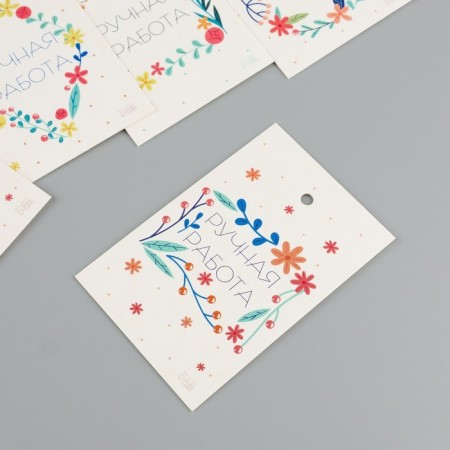 Cardboard "Handwork" set 10 pcs (5 types) 4x6 cm-2