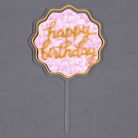Set for decorating the cake: Topper "Happy Birthday", 1 pc., 10 candles-2