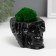 Kashpo concrete "Skull Silence" with moss 6.5x10 cm black (moss green stabilized)