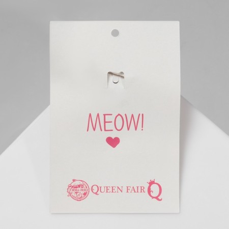 Brooch "Kitten" is disheveled, the color is white in gold-4