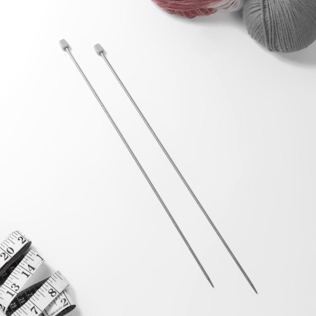 Knitting needles, straight lines, d = 3 mm, 35 cm, 2 pcs-1