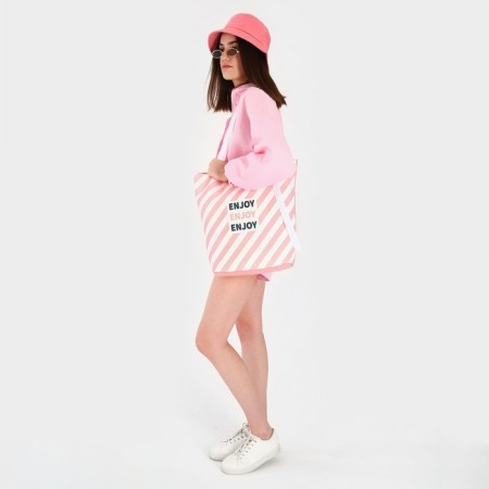Women's beach bag "Enjoy", 39x32 cm, pink-9