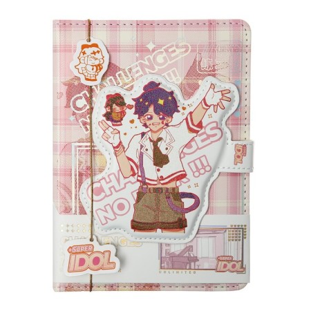 Notebook Gift, A6, 96 sheets, color block, with a curly refrain, PVC cover, "Anime", mix-4
