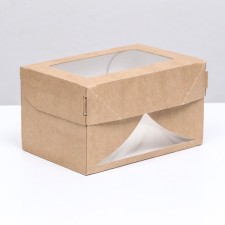 Folding box, with a window, craft, 15 x 10 x 8.5 cm