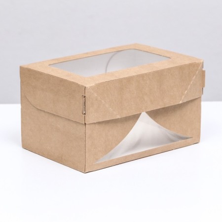 Folding box, with a window, craft, 15 x 10 x 8.5 cm