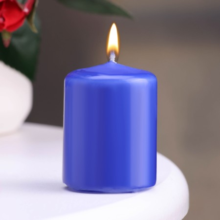 Candle - cylinder, 4x5cm, 7 hours, 47 g, blue