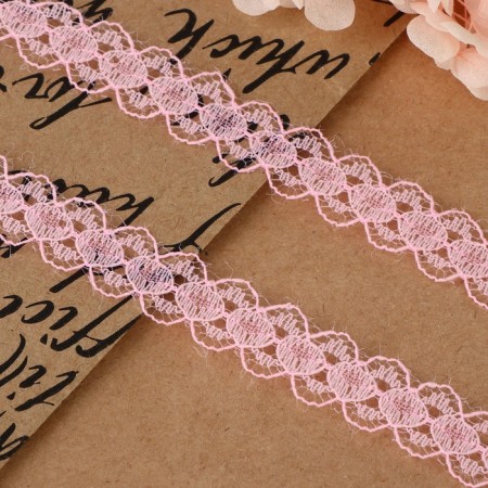 Capricon lace, 15 mm × 10 ± 1 m, pink color-1