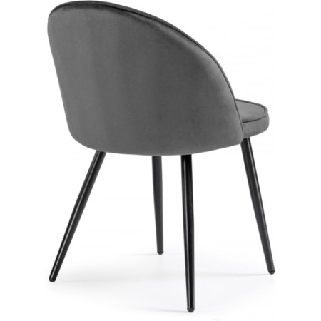 Stol on a metal frame Dodo metal/velor, black/gray 52x55x77 cm-3