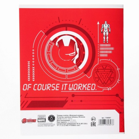 Notebook of 48 sheets in a cage, a cardboard cover "man-man", Avengers-3