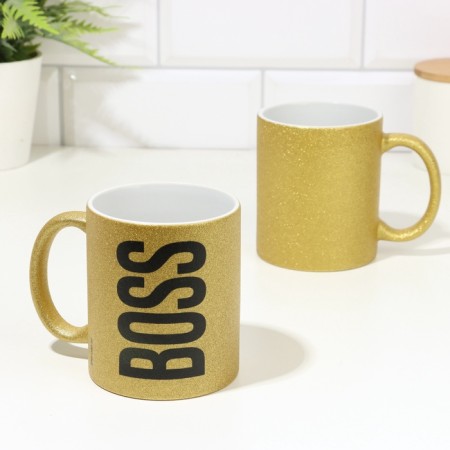 Muging ceramic "BOSS" gold, 320 ml