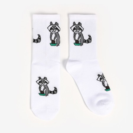 Women's socks, white/raccoon color, size 25-2