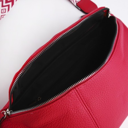 Bag Cross-Bodi with a zipper, red color-4