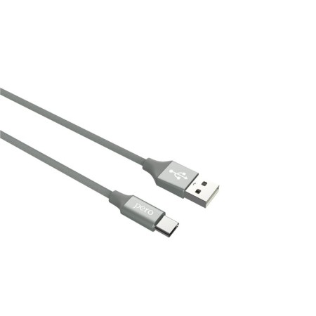 PERO DC-02, Type-C cable-USB, 2 A, 1 m, fabric braid, gray-1