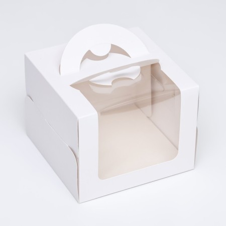 Bearbox under the bento-port with a window, white, 16 x 16 x 12.5 cm-1