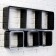 Set of wall shelves 1+3, black (large 75*26cm, 3 small 20*20cm)