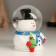 Souvenir Polystone Water Ball Light "Snowman with a Christmas tree in the helmet-bunch" 6.5x6.7x9.5 cm