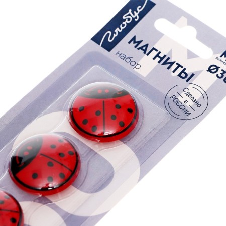 Magnets for boards 30 mm, 5 pieces, "ladybug" red-4
