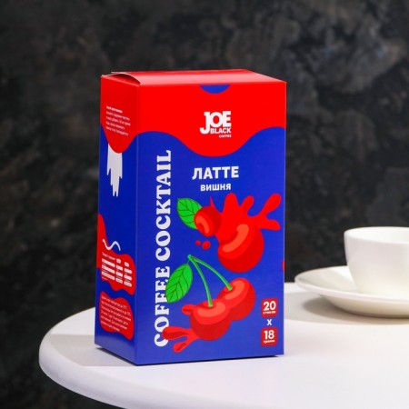 Soluble Coffee drink Joe Black Coffee 3 in 1 "Latte Vishnya", 18 g