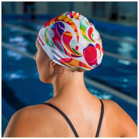 Шапочка для плавания взрослая ONLYTOP Swim Modern, тканевая, обхват 54-60 см-4