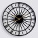 Wall clock, series: loft, "sun", smooth move, d-60 cm