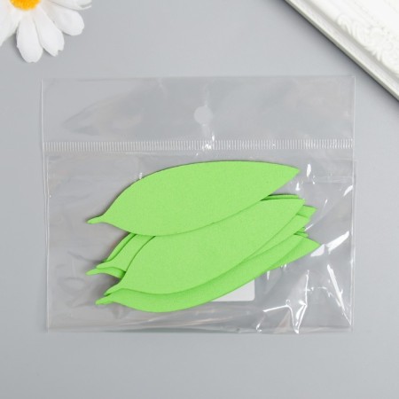The workpiece of Foamiran "leaf" 10x3 cm, thickness. 1mm, set 10 pcs, green-2