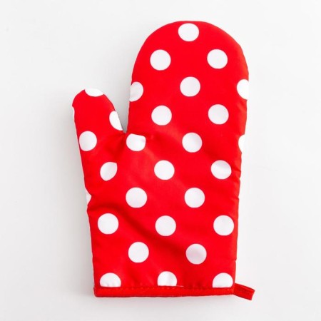 Mitten Dolyana "Peas" central red 26*16 cm, 100% p/e-1