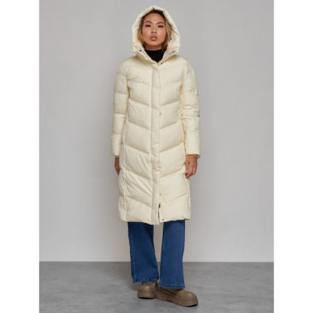 Coat insulated winter female, size 42, light-beige color-6