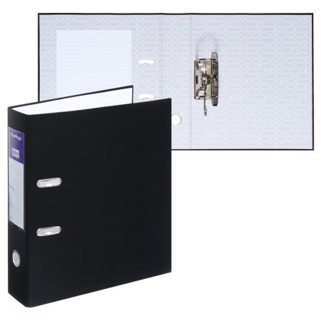 Berlingo 70 mm folder, boumvinyl, with a pocket on a spine, black