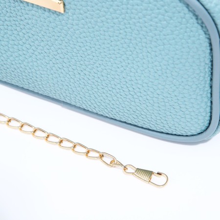 Bag Cross-Bodi with a zipper, blue color-5