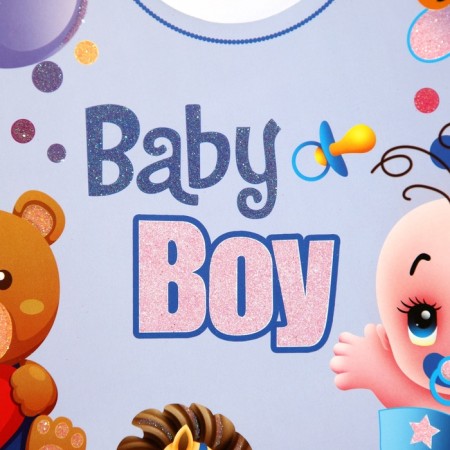 Decorative decoration (suspension) "Baby Boy" 28.5x24.5 cm, col. blue-4