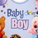 Decorative decoration (suspension) "Baby Boy" 28.5x24.5 cm, col. blue