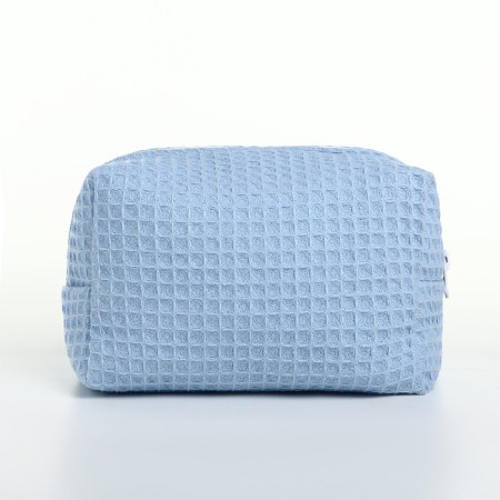 Textura zipper cosmetic bag, blue color-4