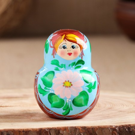 Nesting doll "pink flowers", 5 puppet, 14 cm-2