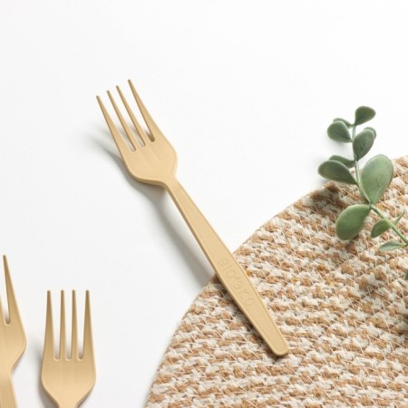 A set of disposable forks of corn starch Nature, 18 cm, 6 pcs, color mix-2