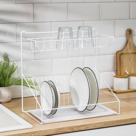 Dishes for dishes with a pallet 38 × 24 × 37 cm, white color