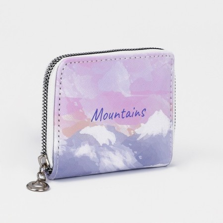 Lightning wallet, card for cards, for coins, pink/lilac color