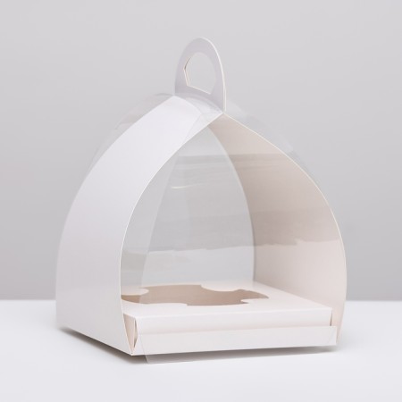 Dessert box, confectionery, white packaging, 15 x 15 x 18 cm