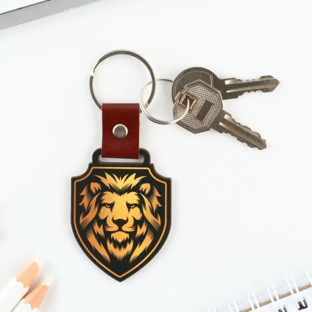 Key keychain wooden "lion", 7 x 4.2 cm-3