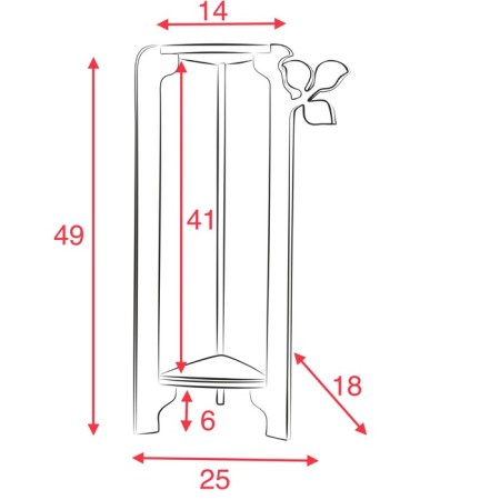 Stage-column for flowers Double-tier "Flora" 49x27x25 cm, unpainted (for decoration)-3