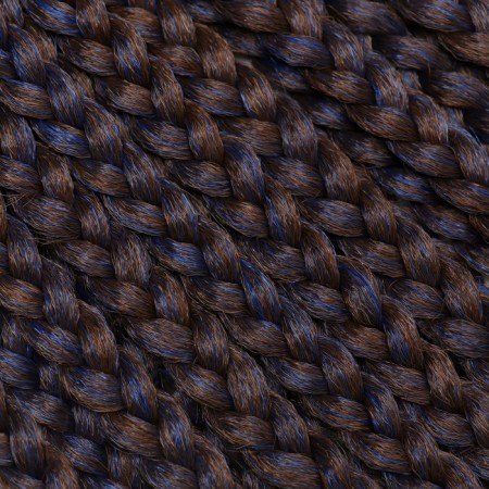 SIM-BRAIDS AFROKOSOS, 60 cm, 18 strands (CE), chestnut/blue color (#FR-19)-1