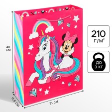 Gift package, 31x40x11 cm, packaging, Minnie Mouse and unicorn