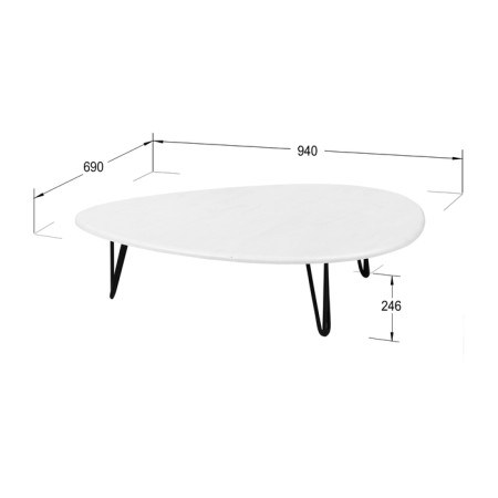 Journal table "Dudley", 940 × 690 × 246 mm, color white concrete-2