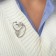 Brooch "Stethoscope" is large, the color is white in silver