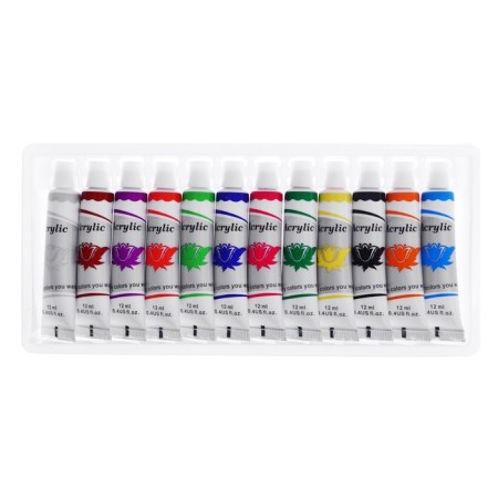 Acrylic paints, 12 colors, in a plastic tube, 12 ml, in a cardboard box-4