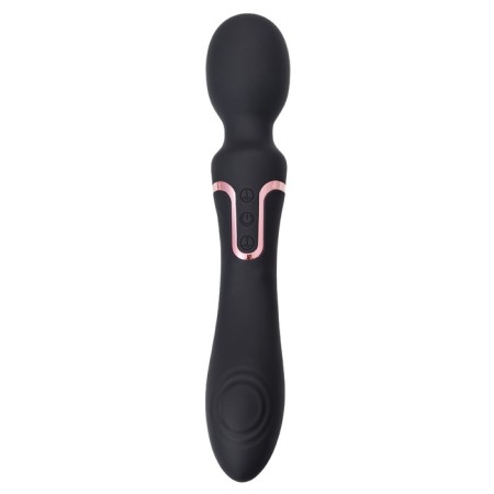 Bilateral intimate massage Waname D-Splash Surge, 22.5 cm, silicone, black color-1