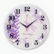 Wall clock, interior: flowers, 