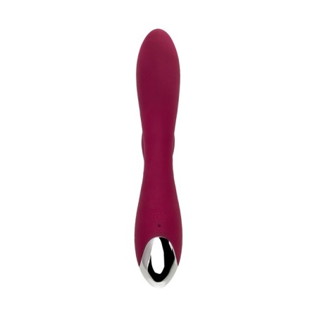 Vibrator with clitoral stimulant L’Eroina by Toyfa Mion, silicone, burgundy, 22 cm-3