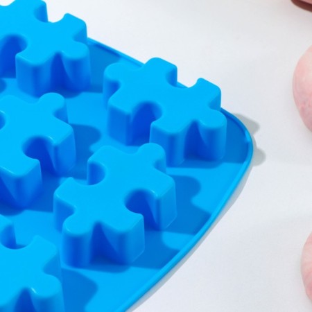 Baking uniform “Puzzles”, silicone, 17.6 × 18 cm, 7 cells, color mix-1